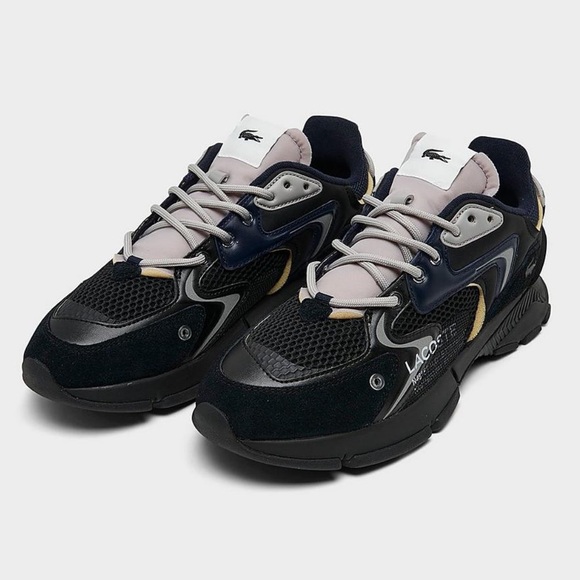 MEN'S LACOSTE L003 NEO TEXTILE CASUAL SHOES BLACK/NAVY/GREY SIZE 8.5 NEW - Picture 3 of 9